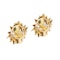 Pair of Sixties 14ct Gold and Pearl Sunburst Clip Earrings - image 2
