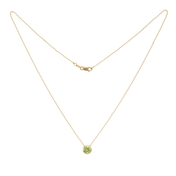 Vintage Italian 18ct Gold Peridot Pendant Necklace - image 2