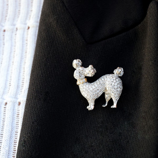 Vintage Italian Diamond and White Gold Poodle Brooch, 1994 - image 5