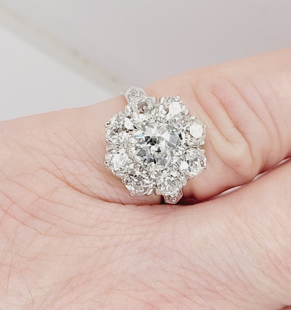 Antique diamond cluster engagement ring sku 8797 DBGEMS - image 3