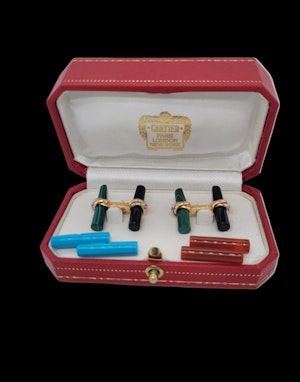 Vintage Cartier baton trinity cufflinks sku 8787 DBGEMS