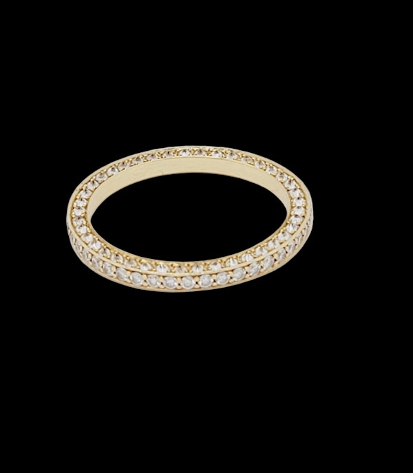 Diamond full hoop yellow gold eternity band sku 8784 DBGEMS - image 1