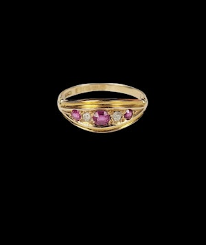 Antique ruby and diamond ring sku 8780 DBGEMS