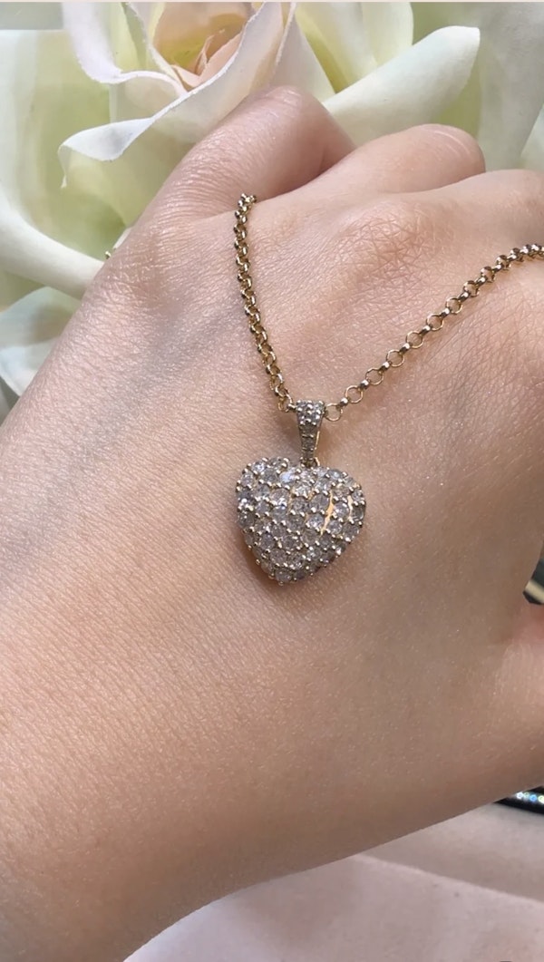 Small Heart Diamond Necklace 9k Yellow Gold - image 2