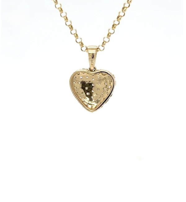 Small Heart Diamond Necklace 9k Yellow Gold - image 3