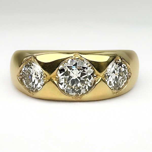 Antique 3 Stone Diamond Gypsy Ring - Saddingtons Jewellery Stand 375 - image 1
