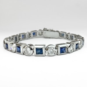 1950’s Sapphire & Diamond Bracelet - Saddingtons Jewellery Stand 375