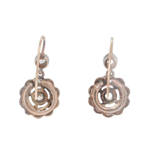 Victorian Collet Set Old Mine Cut Diamond Drop Earrings - Charlotte Sayers - image 2