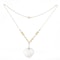 Art Deco Rock Crystal Heart Gold Necklace in with Sapphire Set Chain, c.1930s - image 2