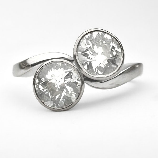 Antique 2 Stone Crossover Diamond Ring - Saddingtons Jewellery Stand 375 - image 1