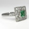Antique Emerald & Diamond Square Cluster Ring - Saddingtons Jewellery Stand 375 - image 2