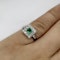 Antique Emerald & Diamond Square Cluster Ring - Saddingtons Jewellery Stand 375 - image 4