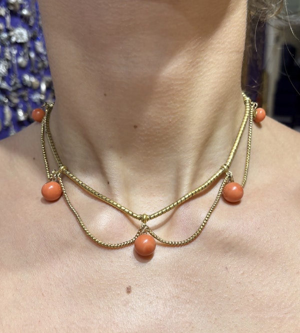 Georgian Coral Fringe Necklace - Spectrum Antiques - image 2
