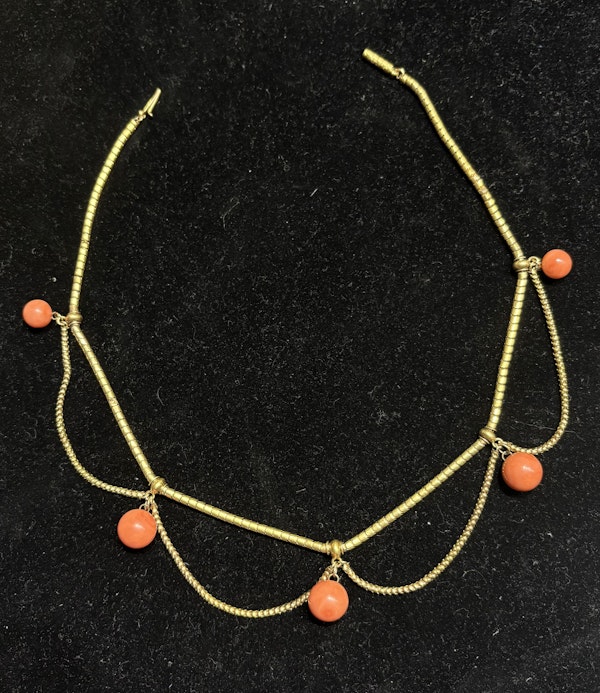 Georgian Coral Fringe Necklace - Spectrum Antiques - image 1