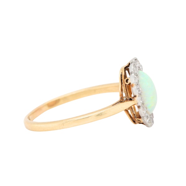 Edwardian Opal and Diamond Cluster Ring - Charlotte Sayers - image 2