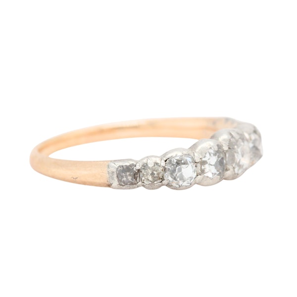 Georgian Foil Backed Old Cut Diamond Line Ring - Charlotte Sayers - image 2