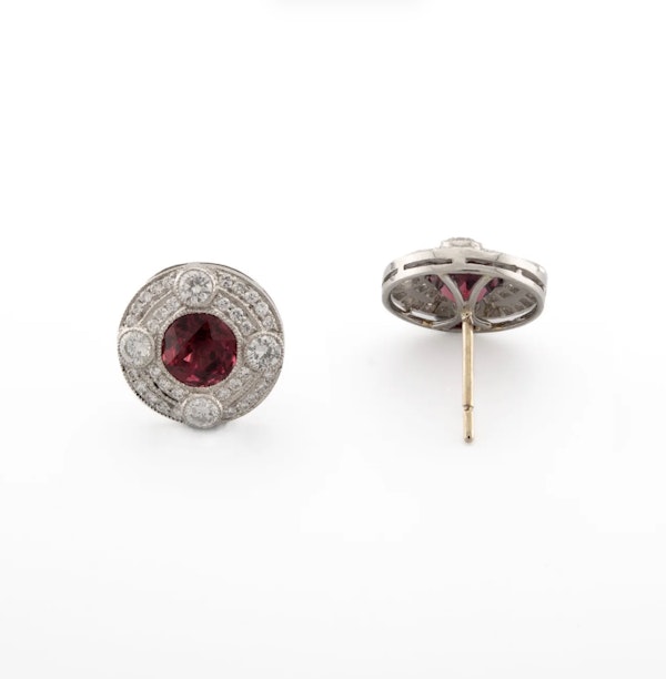 Diamond and Garnet Stud Earrings - Spectrum Antiques - image 4