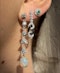 18ct White Gold Opal and Diamond Drop Earrings - Spectrum Antiques - image 1