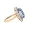 Edwardian Sri Lankan Sapphire and Diamond Cluster Ring - image 3