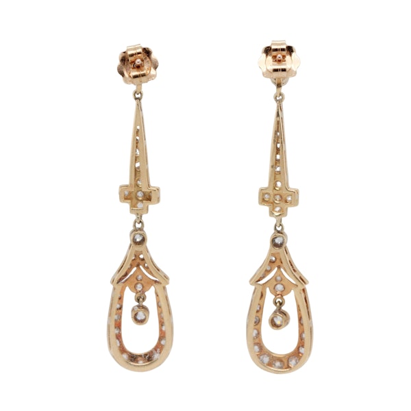 Art Deco Diamond Drop Earrings - Charlotte Sayers - image 2