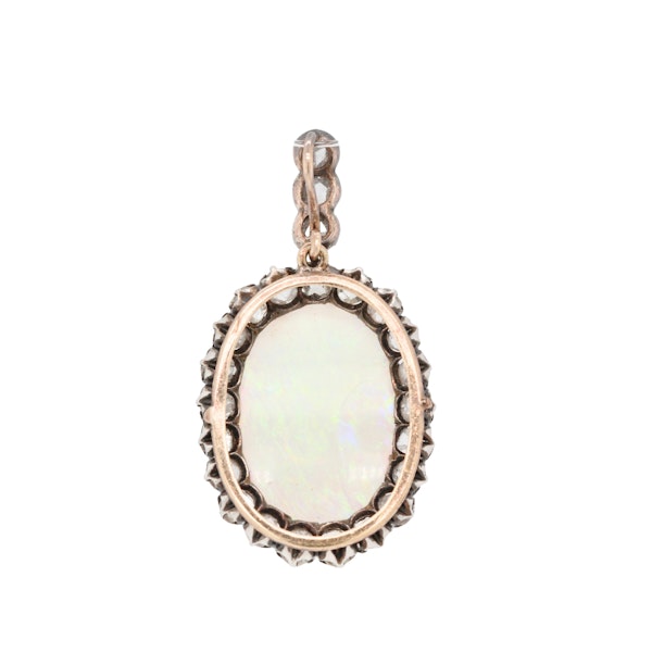 Victorian Opal and Rose Cut Diamond Pendant - Charlotte Sayers - image 2
