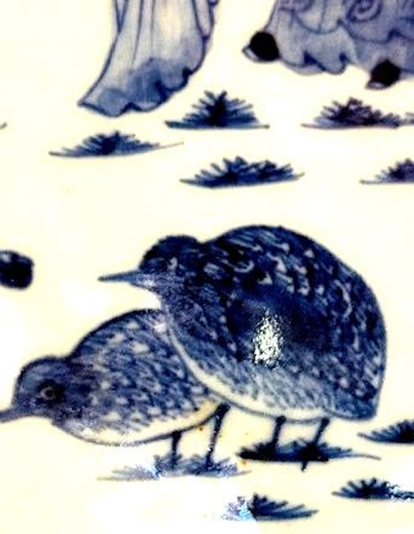 A CHINESE BLUE AND WHITE LEAF-SHAPED DISH - image 3