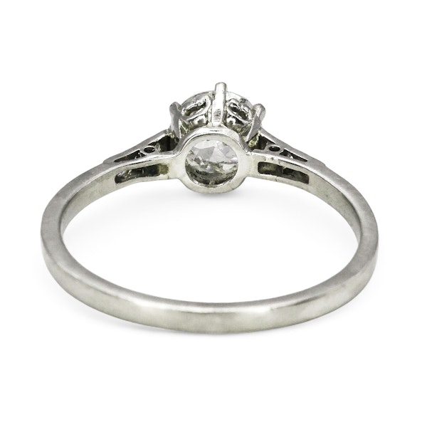 Art Deco Single Stone Diamond and Platinum Ring, 0.84ct, Circa 1930 - image 9