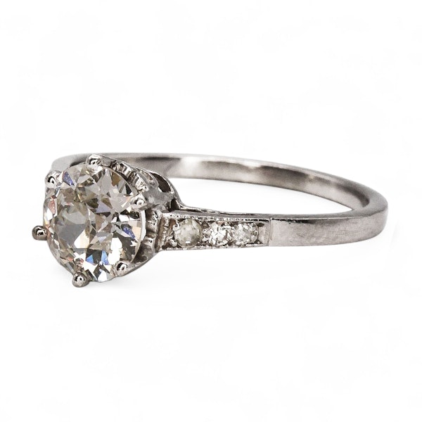 Art Deco Single Stone Diamond and Platinum Ring, 0.84ct, Circa 1930 - image 7