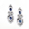 Vintage Sapphire Diamond and White Gold Cluster Drop Earrings, Circa 1960 - image 4