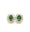 4.12 carat Tsavorite garnet & diamond cluster earrings 18k yellow gold - image 3