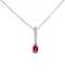 Ruby & Diamond Drop Necklace in 9k Gold - image 1