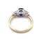 Modern Sapphire, Diamond, Yellow and White Gold Three Stone Ring, 1.93 Carats - image 5