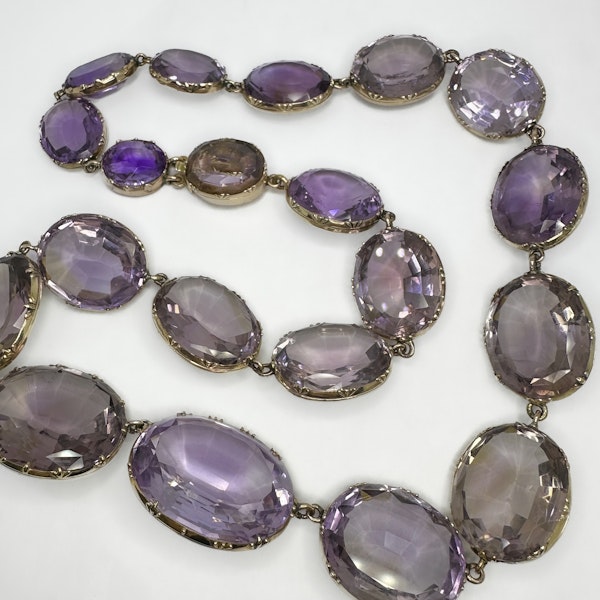 Late Victorian Amethyst Gold Necklace - Saddingtons Jewellery Stand 375 - image 5