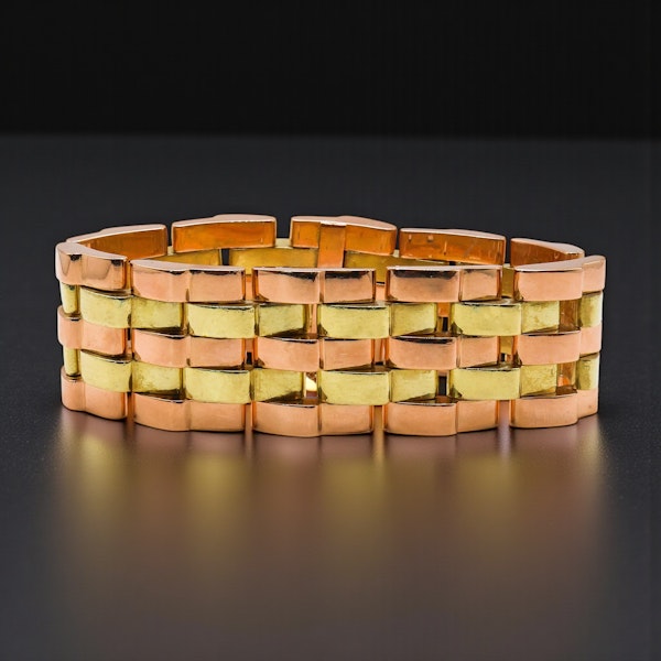 Lovely French 18ct Two-tone Gold Bracelet at Deco&Vintage Ltd - image 3
