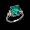 Beautiful 4.45ct Colombian Minor oil Emerald And Diamond Platinum Ring at Deco&Vintage Ltd - image 5