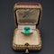Beautiful 4.45ct Colombian Minor oil Emerald And Diamond Platinum Ring at Deco&Vintage Ltd - image 4