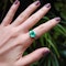 Beautiful 4.45ct Colombian Minor oil Emerald And Diamond Platinum Ring at Deco&Vintage Ltd - image 2