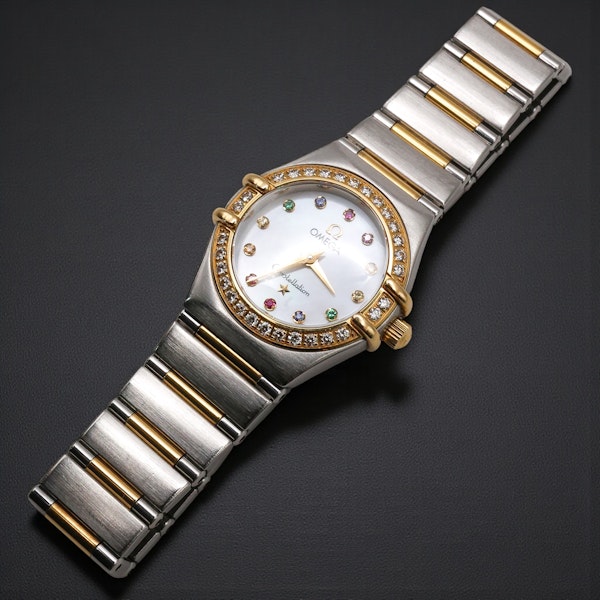 Lovely Omega Constellation Diamond And Gem-Set Wristwatch at Deco&Vintage Ltd - image 3