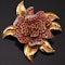 Lovely Vintage Ruby and Diamond Brooch at Deco&Vintage Ltd - image 3
