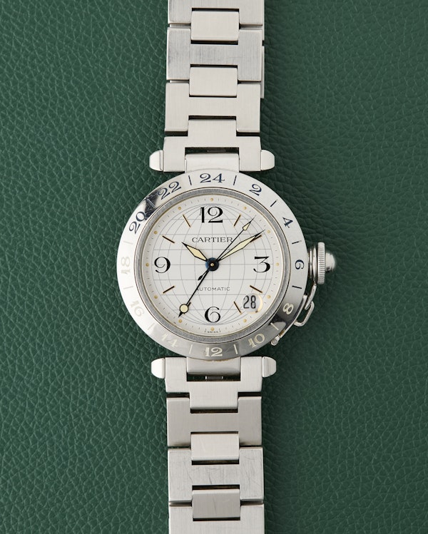 Cartier Pasha C GMT Ref. 2377 Steel Bracelet Automatic Red Box - image 1