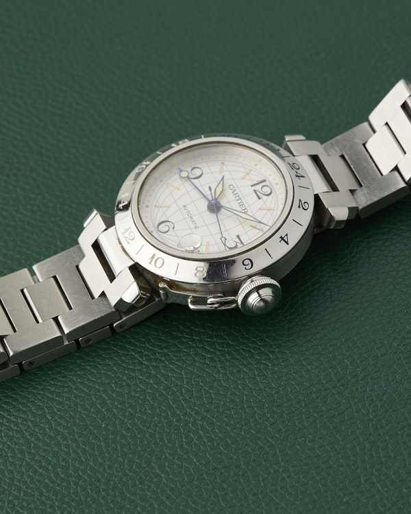 Cartier Pasha C GMT Ref. 2377 Steel Bracelet Automatic Red Box - image 8