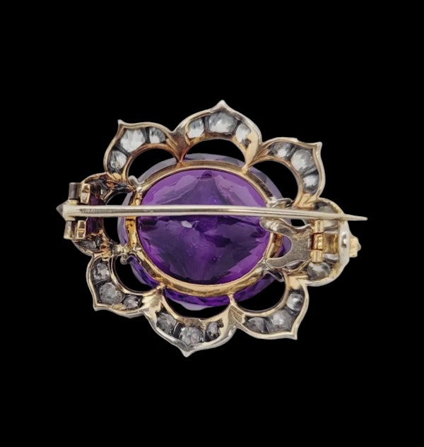 Rare Antique amethyst and diamond brooch sku 8830 DBGEMS - image 3