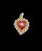 Antique red enamel, diamond and pearl heart pendant sku 8820 DBGEMS - image 1