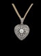 Antique pearl and diamond heart locket pendant with chain sku 8821 DBGEMS - image 1