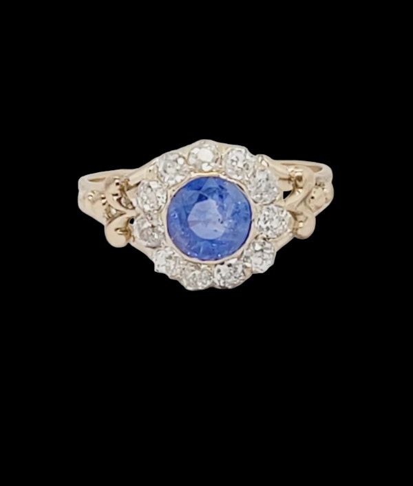 Antique sapphire and diamond engagement ring sku 8831 DBGEMS - image 1
