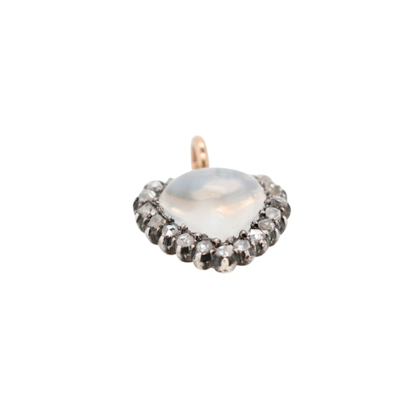 Victorian Moonstone and Diamond Heart Pendant - Charlotte Sayers - image 2