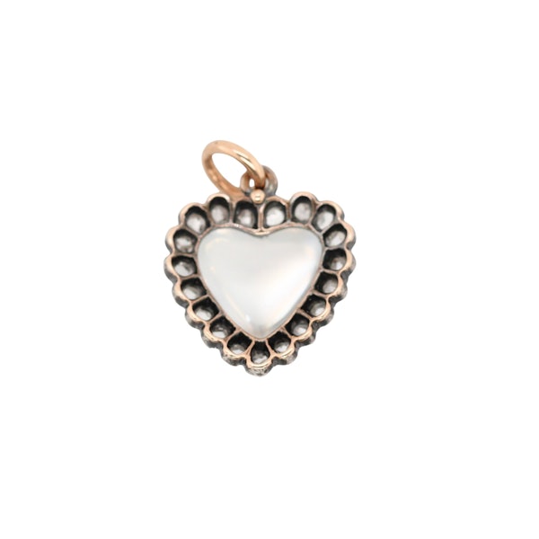 Victorian Moonstone and Diamond Heart Pendant - Charlotte Sayers - image 3