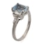 18ct Princess Cut Aquamarine and Diamond Ring - image 3