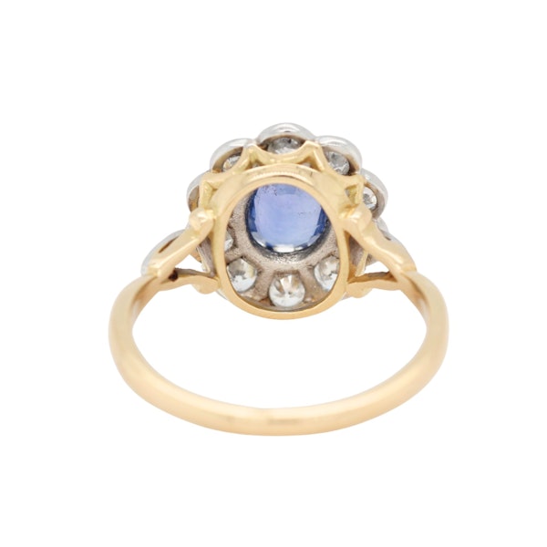 Sri Lankan Sapphire and Diamond Cluster Ring - Charlotte Sayers - image 3