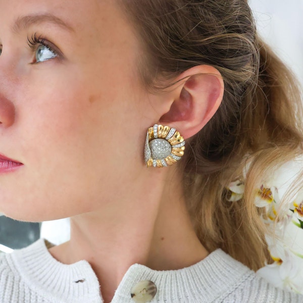 Vintage Diamond Flowerburst Earrings, 3.00ct, Circa 1950 - image 5